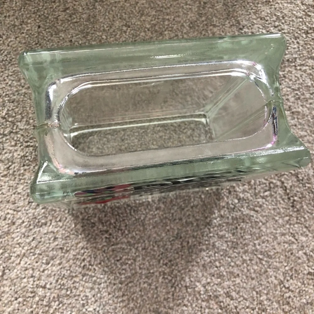 Inspirational Glass Block with Red Apple Design